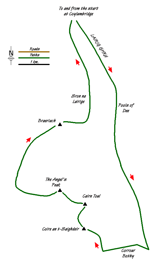 Route Map - Cairn Toul Circular Walk