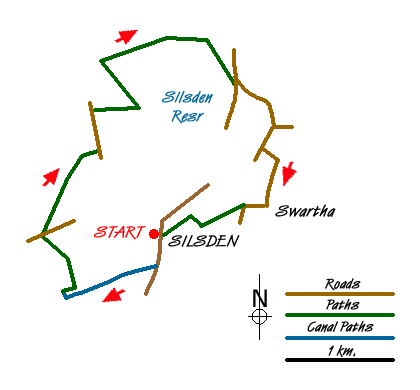 Route Map - Silsden Reservoir circular Walk
