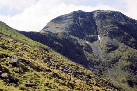 View of Sgor na h'Ulaidh from Aonach Dubh a' Ghillnoc