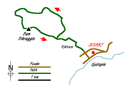 Route Map - Ben Bhraggie traverse Walk