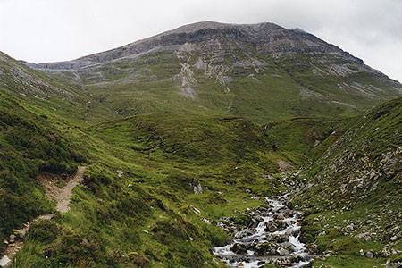 Leaving Gleann Dubh for the ascent onto Conival's north ridge.