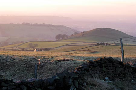 The view west from Pike Road near Rainow, Cheshire