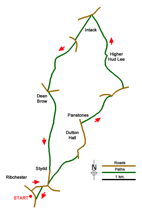 Route Map - Ribchester Circular Walk