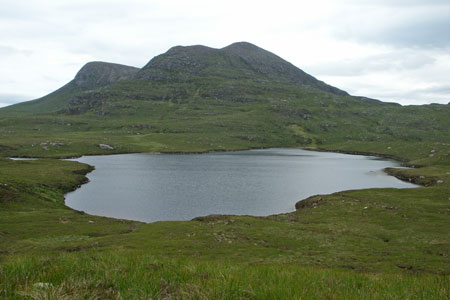 Beinn Ghobhlach rises above Loch na Coireig