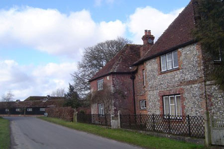 Flint and brick house at Farleigh Wallop