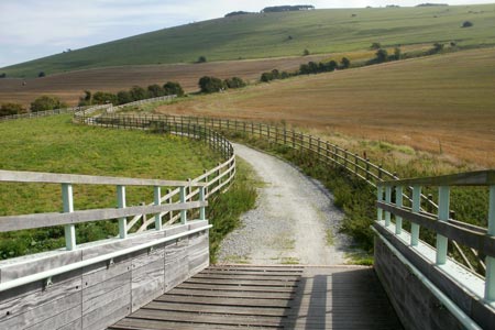 Walking from Southease east to the South Downs