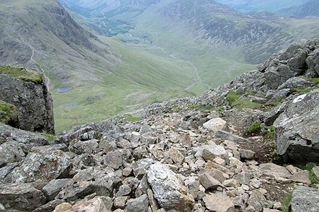 Rocky descent of Great Gable to Beck Head