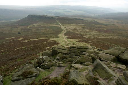 Looking south to Carl Wark from Higger Tor