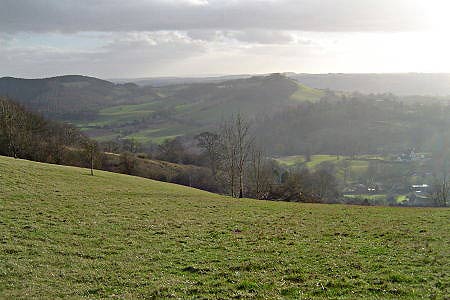 View from the Abberley Hills viewpoint on a winter's day