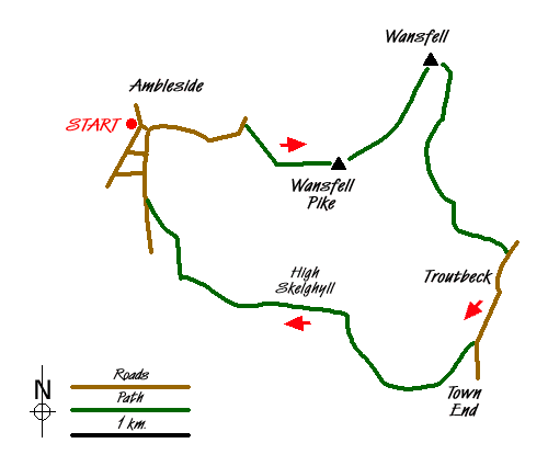 Route Map - Wansfell Pike & Wansfell Walk
