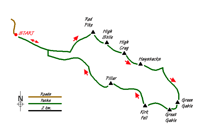 Route Map - Ennerdale Horseshoe Walk