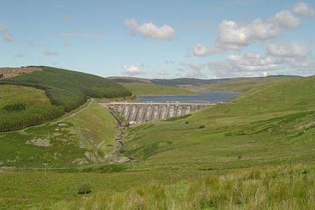Nant-y-Moch reservoir dam