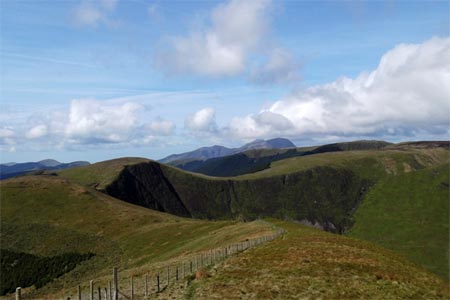 Craig Portas ridge with Waun-Oer and Cadair Idris behind