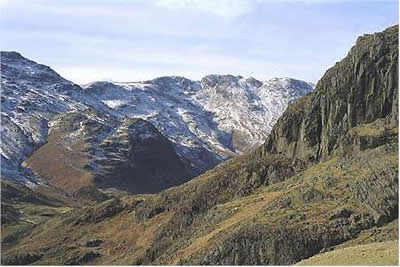 Pike o' Blisco and the Crinkle Crags from Lingmoor Fell