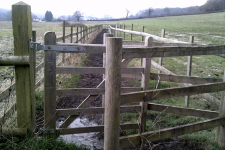Muddy path towards Mill Farm on the Chess Valley walk