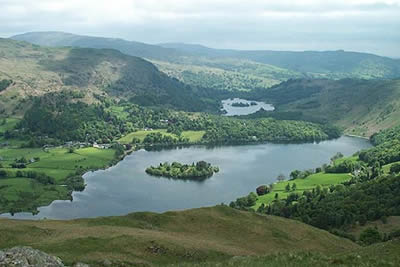 Grasmere and Rydal Water from the slopes of Silver How