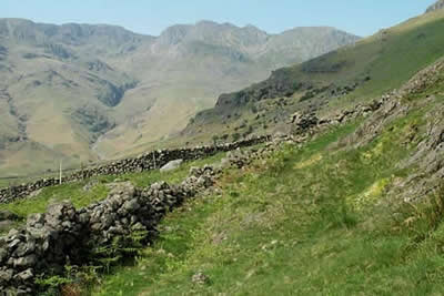 Crinkle Crags from lower slopes of the Band