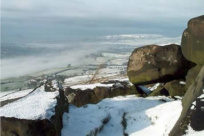 View west from Roaches to Cheshire Plain
