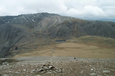 Looking south to Glyder Fawr from the summit of Y Garn
