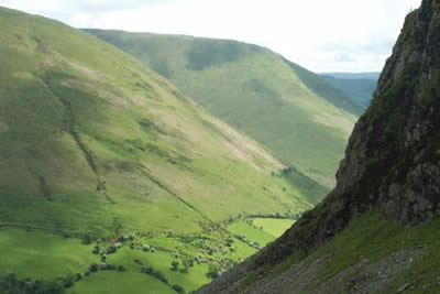 Typical Aran view with steep slopes & green valleys