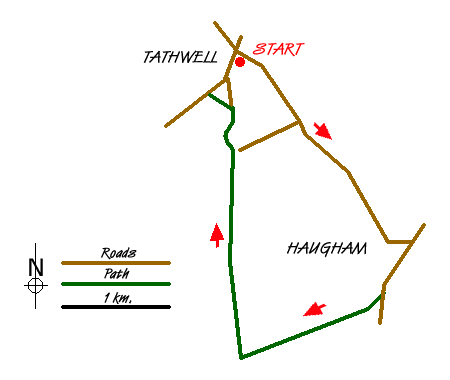 Route Map - Tathwell & Haugham circular Walk
