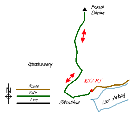 Route Map - Fraoch Bheinn Walk