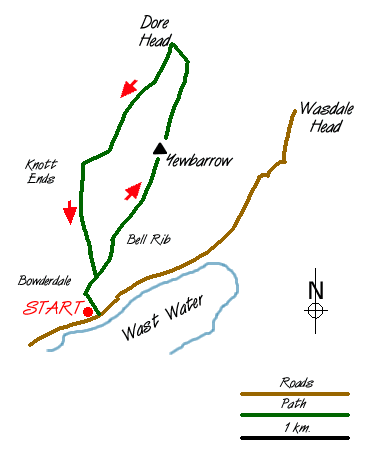 Route Map - Yewbarrow Walk