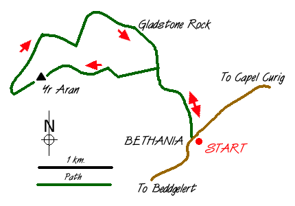 Route Map - Yr Aran Walk