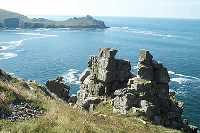 Beyond Gurnard's Head terrain remains rocky to Carnelloe Cliff