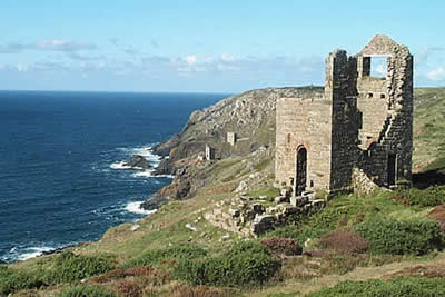 Botallack is littered with derelict mine buildings