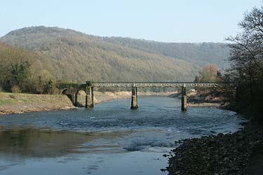 The substantial bridge across the River Wye at Tintern