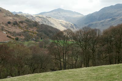 Bowfell & Eskdale seen from the Peat Road above Low Birker