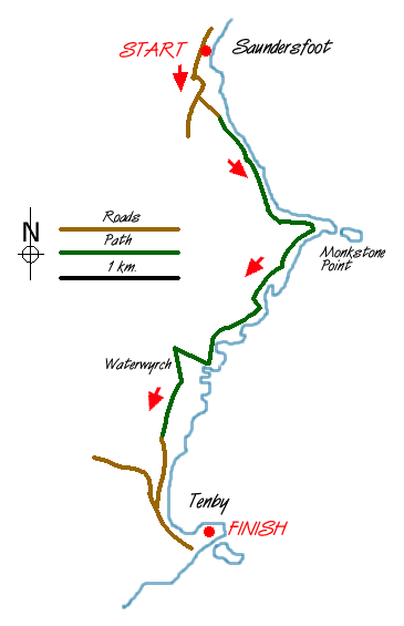 Route Map - Saundersfoot & Tenby Walk