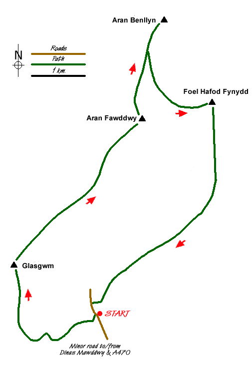 Route Map - The Aran Ridge Walk
