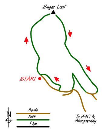 Route Map - Sugar Loaf circular Walk