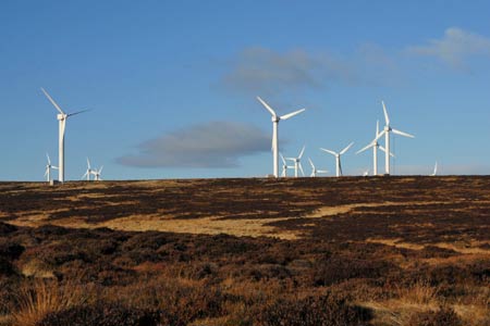 Part of the Ovenden Moor Wind Farm