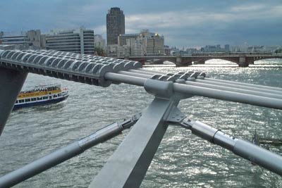 View upstream from Millennium Bridge across River Thames