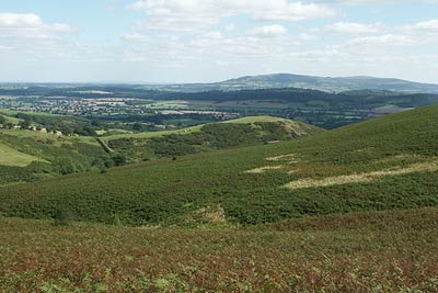 Looking south from Hope Bowder Hill towards Brown Clee Hill