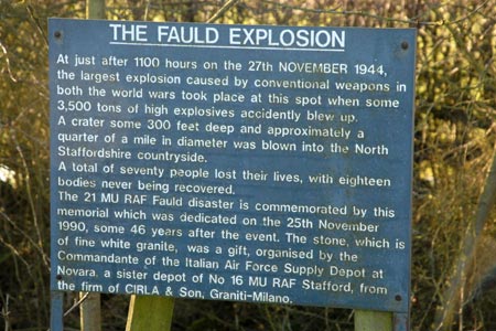 Information board about explosion at Fauld