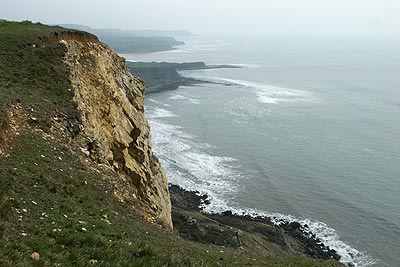 The view east along the Purbeck Coast from Tyneham Cap