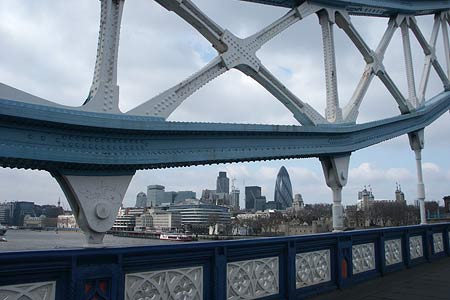 The London skyline see from Tower Bridge
