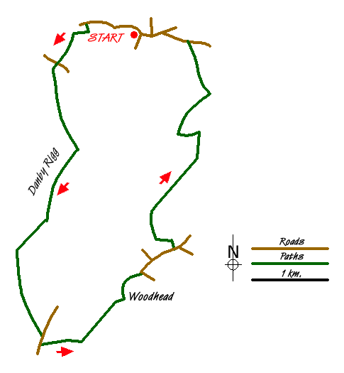 Route Map - Little & Great Fryup Dales Walk