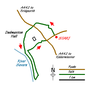 Route Map - Dudmaston Estate circular Walk