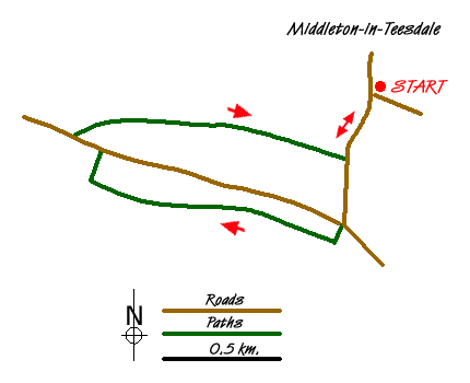 Route Map - Middleton-in-Teesdale Railway Walk Walk