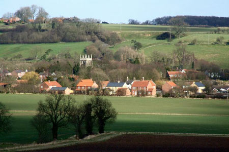 Looking down to the village of Old Bolingbroke
