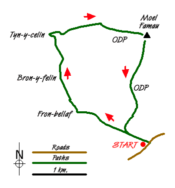 Route Map - Moel Famau Walk