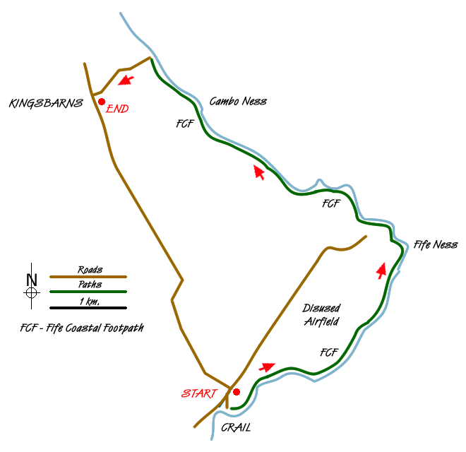 Route Map - Crail to Kingsbarns - Fife Coastal Path
 Walk