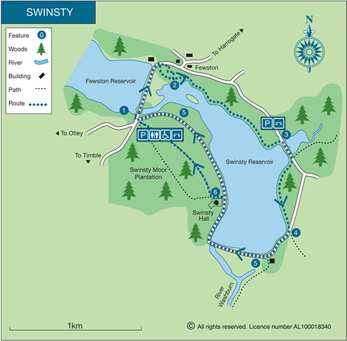 Route Map - Swinsty Reservoir Walk