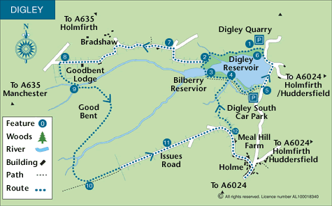 Route Map - Digley Reservoir Walk