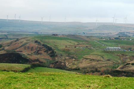 Scout Moor wind farm in the distance
